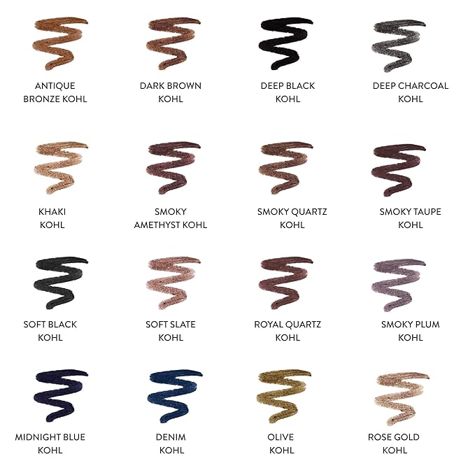 LAURA GELLER NEW YORK Kajal Longwear Kohl Eyeliner Pencil - Rose Gold Kohl - Caffeine and Vitamin E - Smooth & Blendable Liner - Built-In Sharpener