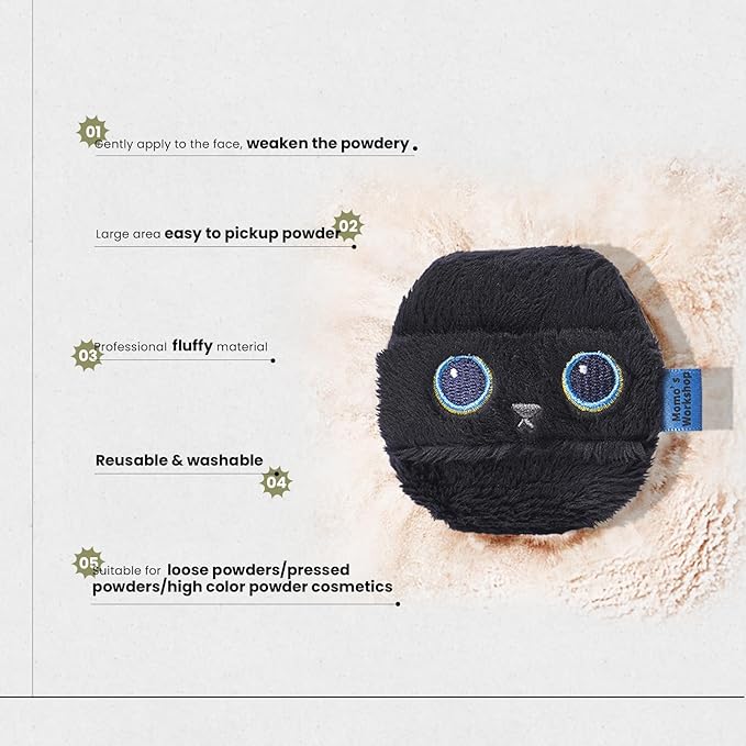 Face Fluffy Powder Puff,Soft Plush Setting Powder Puff, Large Velour Makeup Puff for Loose Or Pressed Powders,Round Cosmetic Puff, Beauty Makeup Tool,1pcs