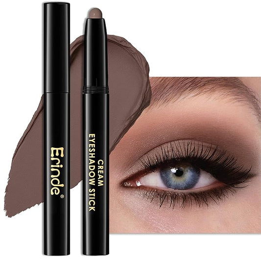 Erinde Waterproof Cream Eyeshadow Stick, Mocha Brown Matte Eye Shadow Sticks, Cream to Powder Eyeshadow Crayon, Buildable & Blendable Long-Lasting Eye Shadow Stick, Vegan & Cruelty-Free, 14 Stone