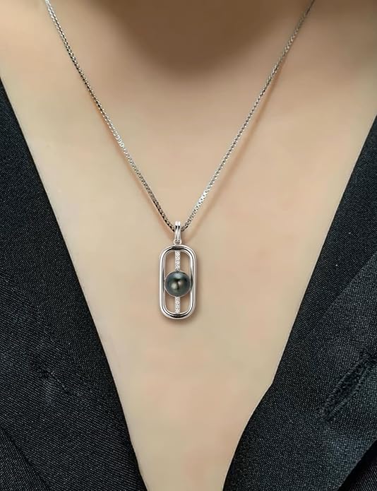 NONNYL Gifts for Women Wife-Tahitian Black Pearl-Necklace-Gift for Wife Wedding Birthday Anniversary Jewelry-Mom Girlfriend Her Mothers Day Gifts for Mom Women Valentines Day Christmas Day Gifts