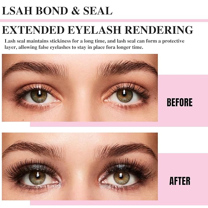 Mayhug Lash Cluster Glue Bond and Seal Kit with Lash Glue Remover and Tweezers Long-Lasting, Waterproof For DIY Eyelash Extension At Home Use Beginners Friendly Kit 4-in-1