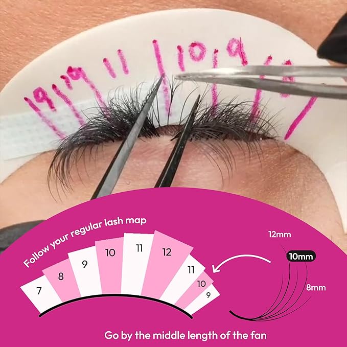 Eyesy Lash 500 Camellia Promade Fans - 5D 0.07 Size 11-13-15mm Curl D - Natural Premade Lash Fans for Eyelash Extensions 3 Lengths in 1 Loose Pre Made Eyelash Create Depth, Texture, Layer, Volume