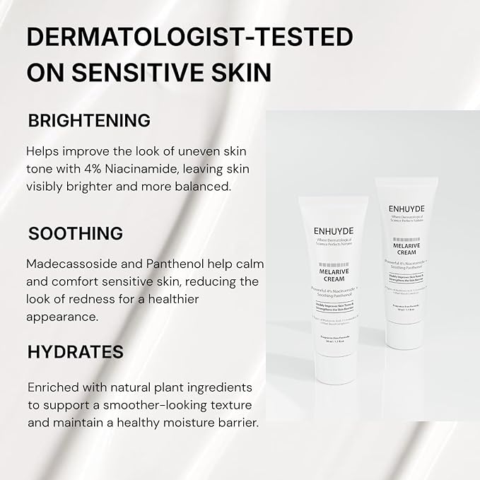 Niacinamide 4% Brightening Cream for Dark Spots & Uneven Tone, Fragrance-Free Daily Face Moisturizer for Sensitive Skin, Korean Skincare (50ml / 1.7 fl. oz.)