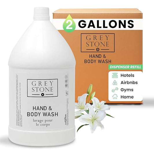 LodgMate Greystone Body Wash | 2 Gallons | For Hotel & Vacation Rentals to Refill Shower Dispensers (256 fl oz)