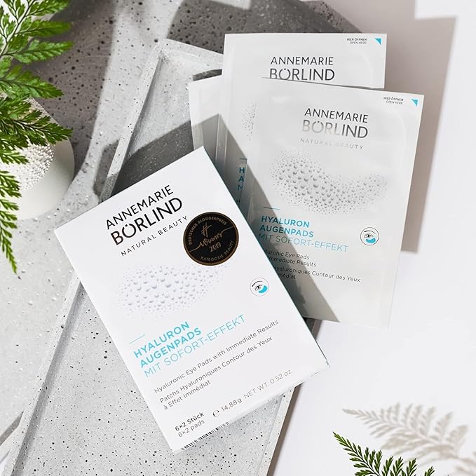 ANNEMARIE BÖRLIND Hyaluronic Acid Under Eye Mask – Vegan Eye Patches for Puffy Eyes with Tremella and Konjac Root– Remove Under Eye Bags Instantly – Cruelty-free Gel Eye Patch – 6 Pairs