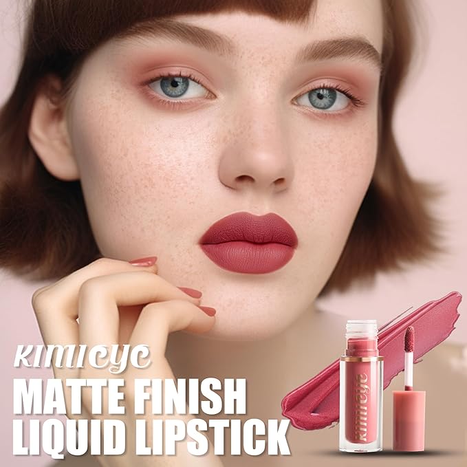 12Pcs Velvet Matte Liquid Lipstick Set, Waterproof Long Lasting Quick-drying Non-Stick Cup Nude Lip Stain Kit, Up to 24H Wear, Professional Lip Makeup Gift Kit for Women (SET A)