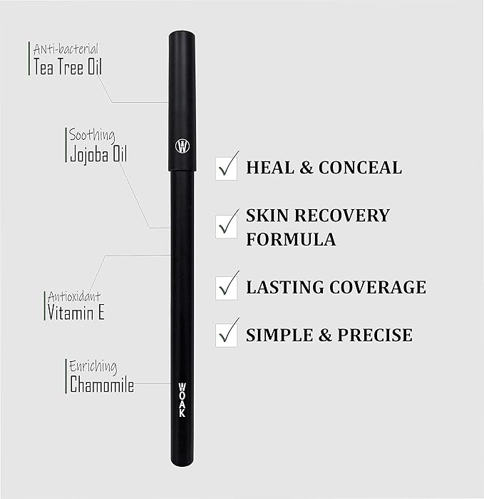 WOAK Stealth Fighter Pen - Concealer for Men – Hybrid Skin Care - Hide and Fight Blemishes (Tan)