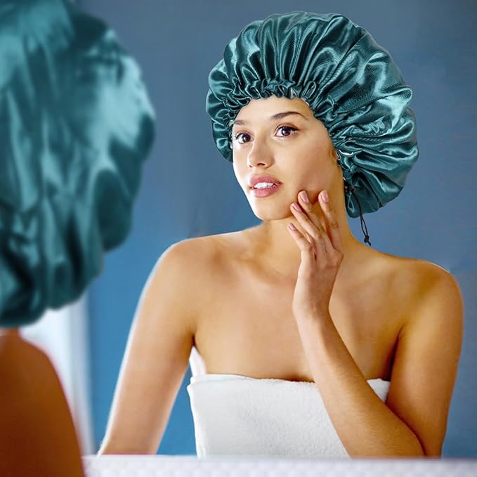 Satin Bonnet Silk Bonnet For Curly Hair Bonnets Braid Bonnet For Sleeping Bonnets For Women Large Double-layer Adjustable