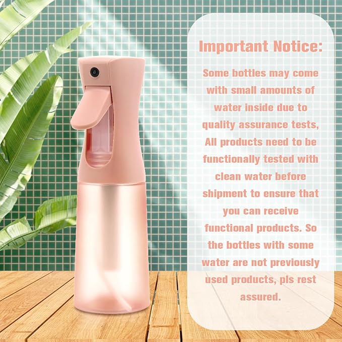 Apidgrowth Hair Spray Bottle, Fine Mist Refillable Spray Container,Ultra-Fine Continuous Spray Bottle for Skincare, Plant Care, Pet Grooming, Cleaning
