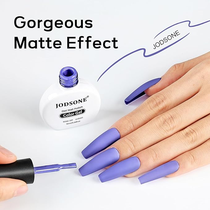 JODSONE Medium Purple Gel Nail Polish 10ml Purple Gel Polish Nail Color Professional Finish Long Lasting Chip Resistant Need U V Lamp Curing