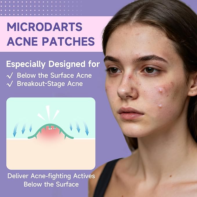 TEAWOO 27-Count Microdart Acne Patches, Cute & Multishaped, Hydrocolloid Pimple Patches with Salicylic Acid & Madecossoside, Microdart Zit Patches for Deep Blemishes & Early Stage Acne (Patented)