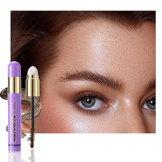 JUAAZIN 3 In 1 Hair Color Concealer Stick - Temporary Gray Hair Cover Up, Root Touch Up Hair Mascara with Precision Applicator, Waterproof Long Lasting for Eyebrows Beard Hairline 05# Red Brown