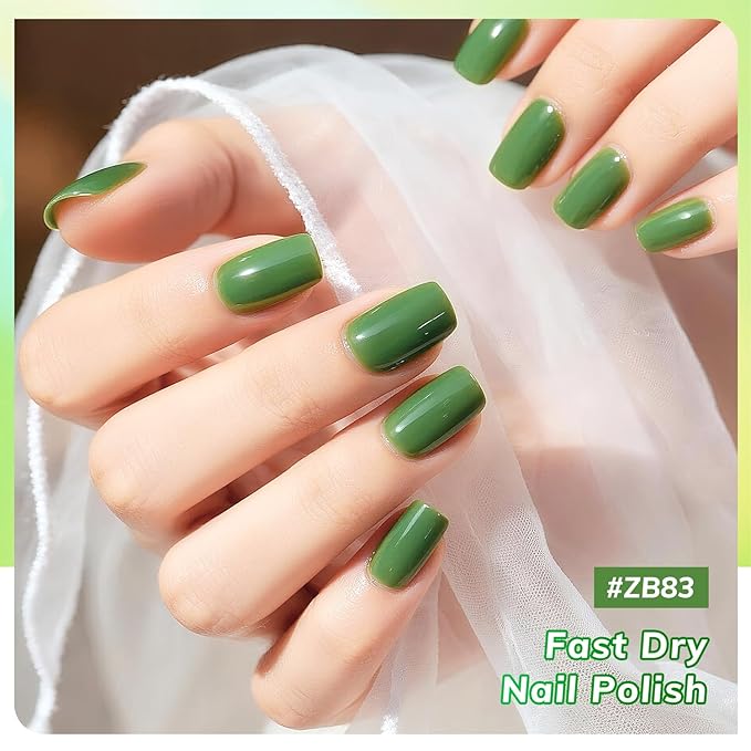 OpenLive Green Nail Polish 6Pcs Nail Polish Set All Seasons Neutral Color Quick Dry Nail Polish Set for Collection St. Patrick's Day Gift for Her