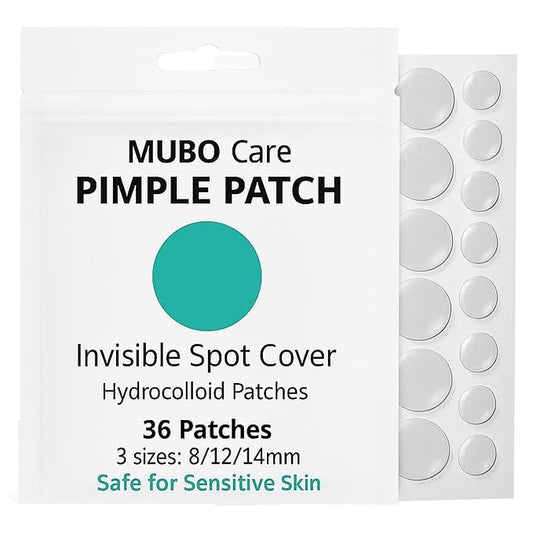 Mubo Care Pimple Patch – Hydrocolloid Acne Dots for Face, Invisible and Waterproof Blemish Spot Treatment – Fast Healing Pimple Stickers for All Skin Types (36 Count (Pack of 1))