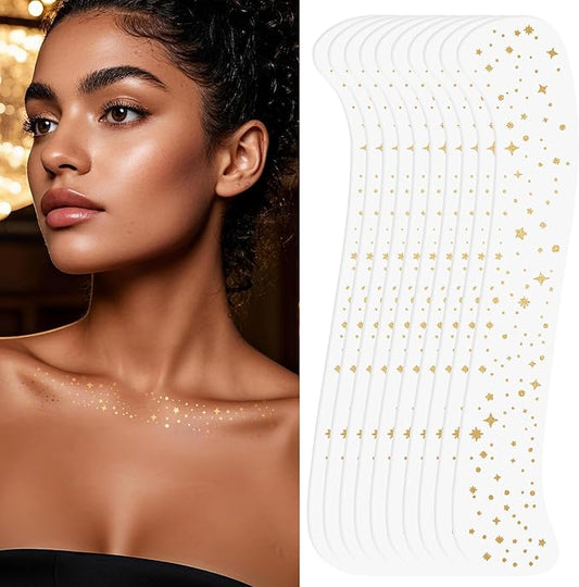 YGQQOY Makeup Patches, Glitter Speckles for Body, Sparkle Gold Glitter Freckles for Hallowmas Christmas