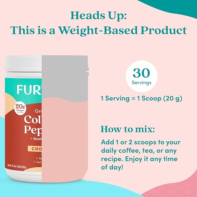 Further Food Chocolate Collagen Peptides Powder, Grass-Fed Pasture-Raised Hydrolyzed Type 1 & 3 Protein, Gut Health + Joint, Hair, Skin, Nails, Paleo Keto Sugar-Free 24.34 oz