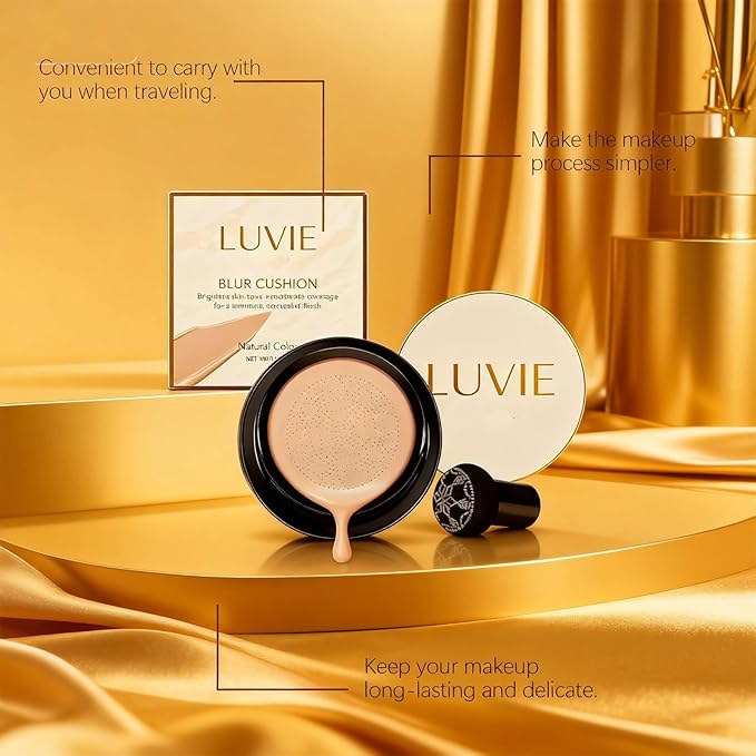 Foundation Cushion, 2026 New Mushroom Head Air Cushion Cc Cream Foundation, Bb Cream Foundations, Lifts and Moisturizes, Long-Lasting and Evens out Skin Texture (Natural color)