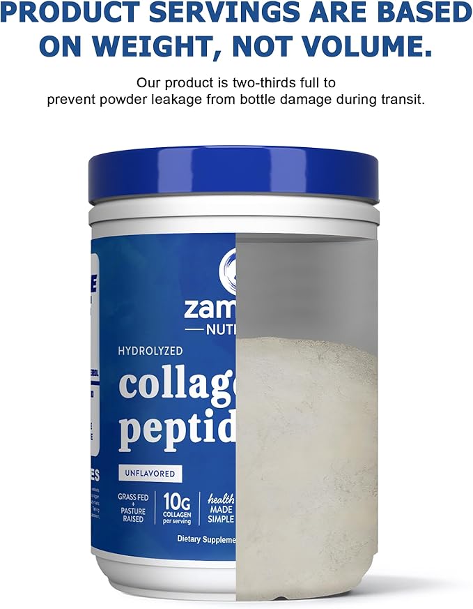 Zammex Premium Collagen Peptides Powder,Hydrolyzed Collagen Peptide for Women Men,Support for Hair Skin Nails, Joints Health,Grass Fed,Non-GMO,Keto Friendly,Gluten-Free,Easy to Digest,30 Servings