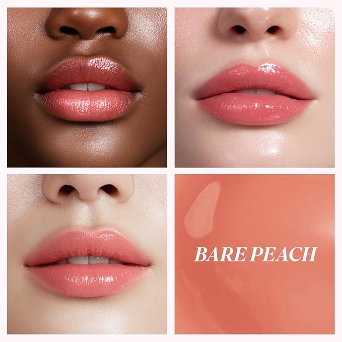 INGA Water Glow Lip Tint | Hydrating, Glossy Korean Lip Tint with Sheer Color & Glass-Like Shine | Long-Lasting, Non-Sticky Korean Lip Stain (BARE PEACH)
