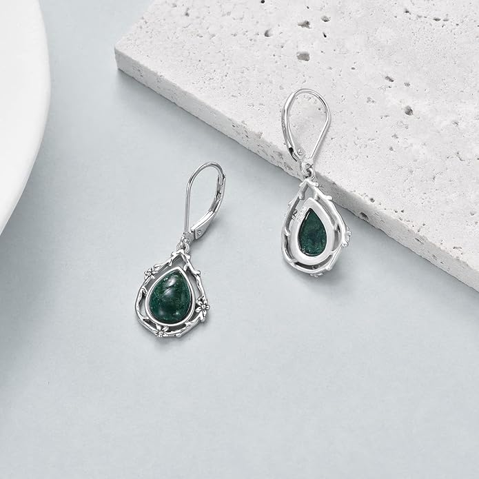 POPLYKE Celtic Filigree Teardrop Drop Dangle Earrings Sterling Silver Leverback Earrings Jewelry for Women