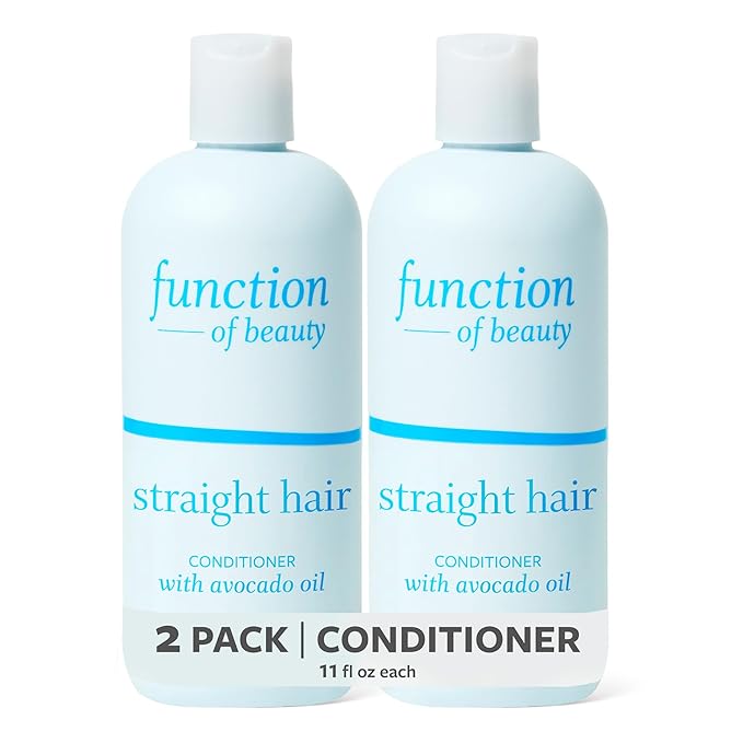 Function of Beauty Straight Hair Conditioner, 2-Pack - Sulfate-Free Conditioner for Natural Volume & Shine - Anti-Frizz, Lightweight & Hydrating - Oily Hair Care Products