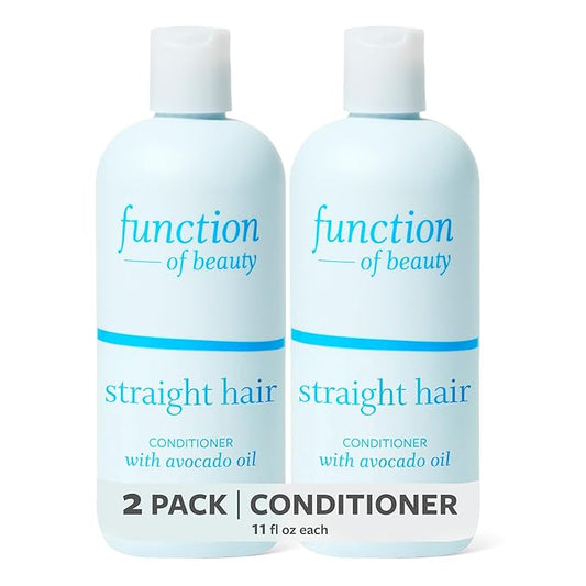 Function of Beauty Straight Hair Conditioner, 2-Pack - Sulfate-Free Conditioner for Natural Volume & Shine - Anti-Frizz, Lightweight & Hydrating - Oily Hair Care Products