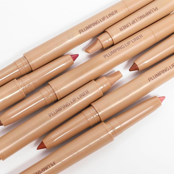 Lip Liner Pencil Matte Lipstick with Smudger, Waterproof Creamy Lip-tint Lipliner Formula for Defining & Sculpting Lips, Kiss-proof Lip-crayon for Natural Plump Lip Makeup (03 Violet Red)