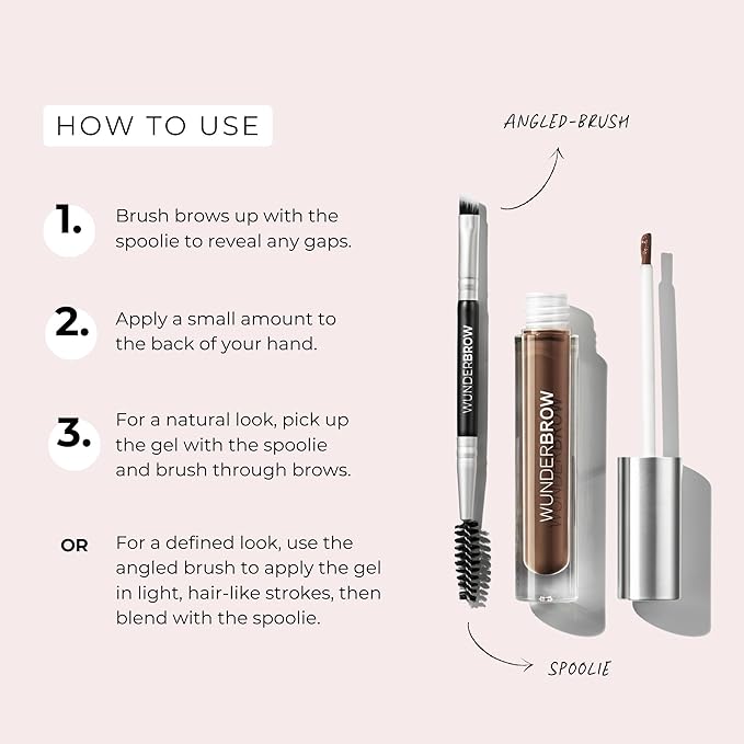 WUNDERBROW Eyebrow Gel, Waterproof, Smudgeproof, Long Lasting, Shade: Jet Black, Vegan and Cruelty-Free