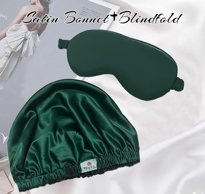 2Pcs Hair Bonnets For Sleeping Satin Bonnet Silk Bonnets For Women Silky Night Caps Womens Curly Hair Sleep Cap