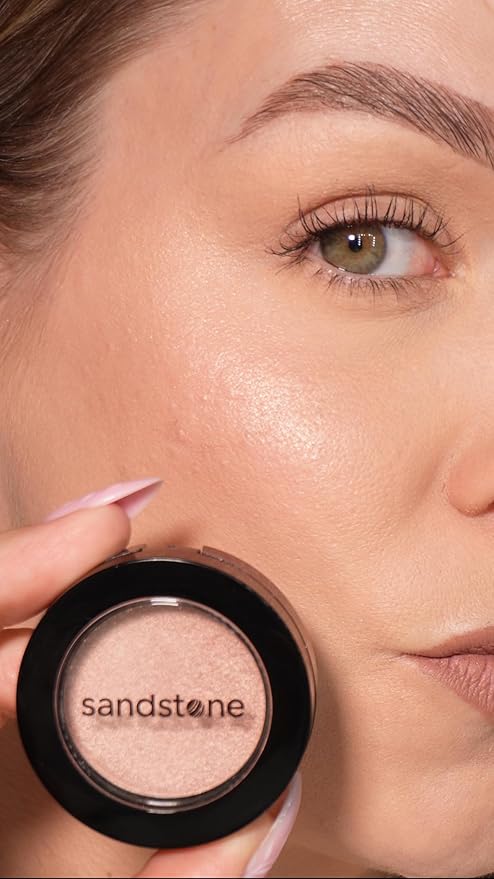 Sandstone Scandinavia Highlighter – Hypoallergenic Face Highlighter - High Glossy Face Illuminator with high pigmentation - Pearl Shimmer - Smooth silky Powder Makeup (Rose Glow, 3 g)