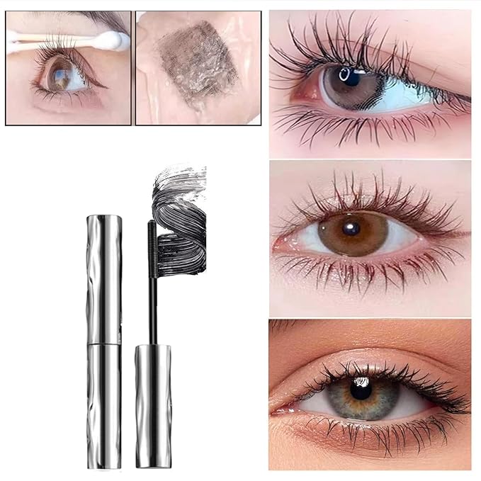 Zkyo Steel Tube Eyelash Primer, Eyelash Primer,Small Steel Tube Mascara,Waterproof Long-Lasting 3D Curling Eyelash With No Flaking, Sweat-Proof, Lengthening, Quick-Drying And Reuse (Black 3PC)
