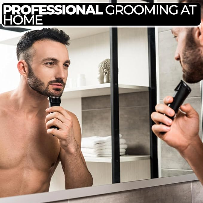 TEGH 7-in-1 Men’s Beard & Body Grooming Kit – Cordless Electric Beard, Hair & Body Trimmer for Men, Rechargeable Waterproof Groomer with Adjustable Guards