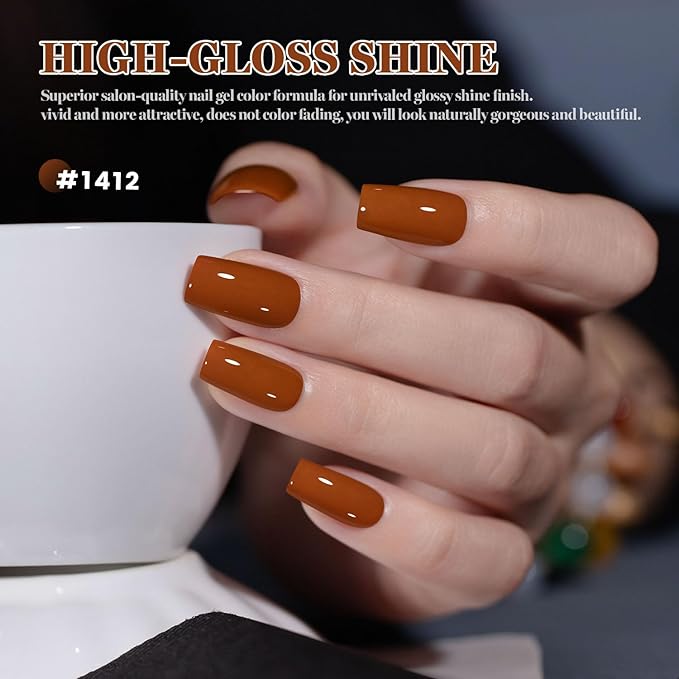 RARJSM Autumnal Orange Gel Nail Polish Creamy Amber Orange Gelpolish 15ML 1Pc Soak off Curing Required Nail Art French Manicure Salon DIY at Home Fall Winter