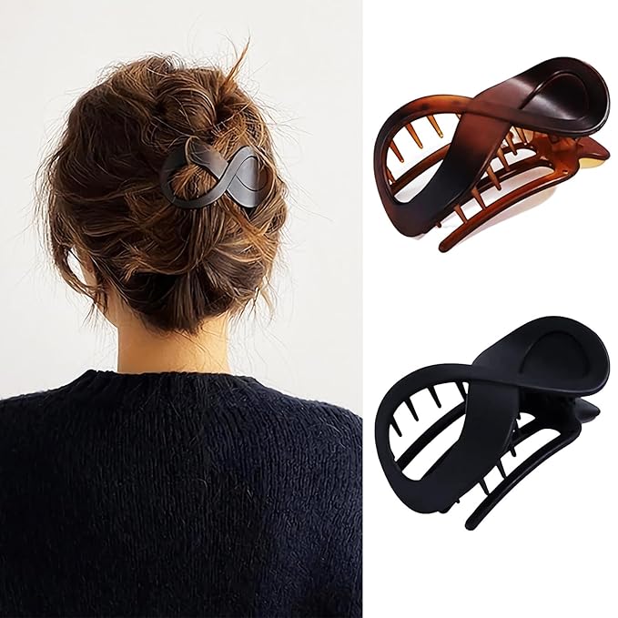 2 Pcs Flat Hair Clips French Concord Banana Clips for Thick Thin Hair - Strong Grip No Slip Claw Clips for Women