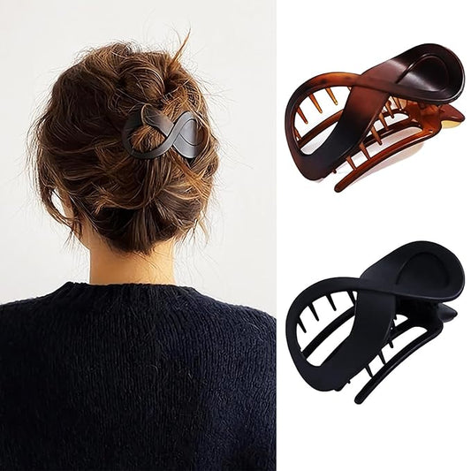 2 Pcs Flat Hair Clips French Concord Banana Clips for Thick Thin Hair - Strong Grip No Slip Claw Clips for Women