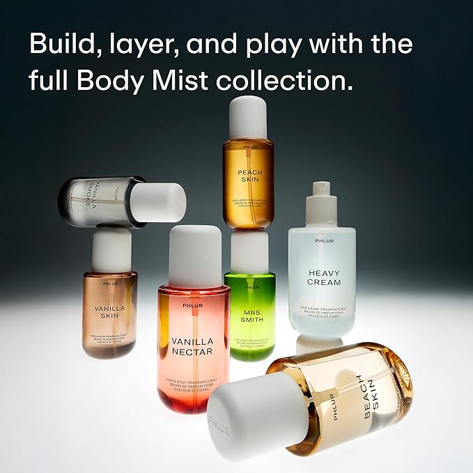 PHLUR Paradise Skin Set ($75 Value) - Travel Size Body Mist Gift Set - Peach Skin, Vanilla Skin, & Beach Skin - Travel Size Hair and Body Fragrance Mist Trio (3 x 3 fl oz)