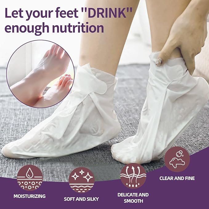Moisturizing Foot Mask 5 Pack,Hydrating Foot Masks for Dry Cracked Feet,Moisturizing Socks Dry Skin Moisturizer for Soft and Smooth Touch Feet,Foot Care Spa Gifts for Women Men valentines day