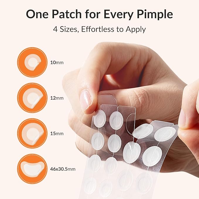 RPE Life Korean Pimple Patches – 4 Size Invisible Acne Stickers with Salicylic Acid & Hydrocolloid Miracle Patches for Pimples Zit Stickers Blemish Dots Pimple Stickers for Face - 36 Count