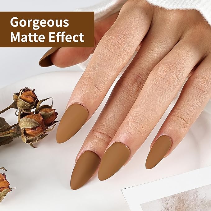 JODSONE Caramel Brown Gel Nail Polish 10ml Soak Off Nail Polish Chestnut Brownie Nail Color Salon Quality Long-Lasting Low Odor Need U V Lamp Curing