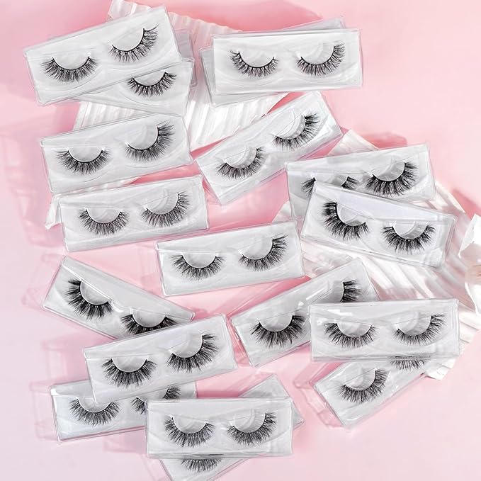 MAGEFY 20 Pairs False Eyelashes,4 Styles Faux Mink Eyelashes 7mm-16mm Lashes Natural Look to Dramatic False Eyelashes with Portable Boxes,Style-2