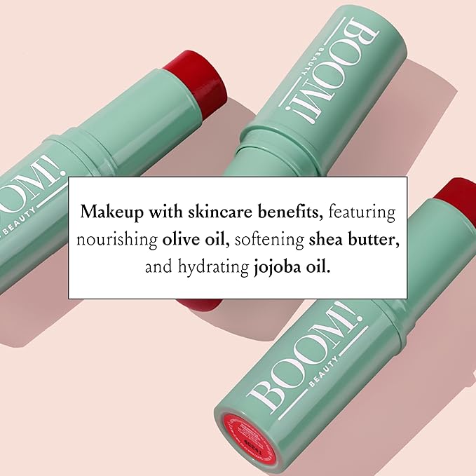 Boomstick Parisian Red - 3-in-1 Cream Blush Stick for Eyes, Lips & Cheek, Long-Wearing Blendable & Building Color Vegan Lipstick Pen for All Skin By Cindy Joseph