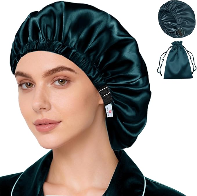 Satin Bonnet 2Pcs Silk Bonnet Hair Bonnets For Sleeping Silky Soft Sleep Cap Womens Night Curly Natural Hair Caps