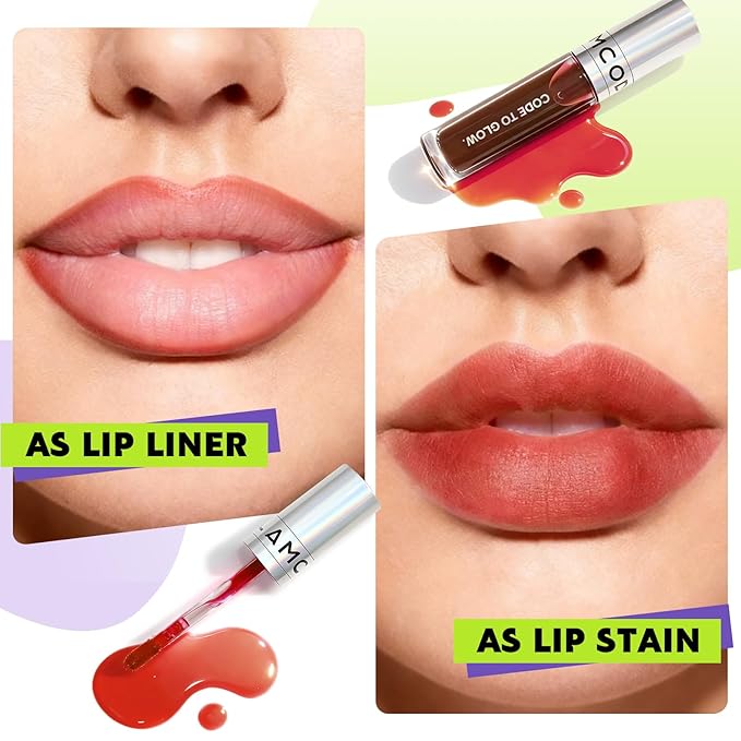 Glam Code Wipe-Off Lip Stain Lightweight Lip Tint Non-stick to Cup Transfer-Resistant, Smudge-Proof Lip Gloss Highly Pigmented Matte Long-lasting Vibrant Kiss-Proof Lip Stain - 06# Peachy Pink
