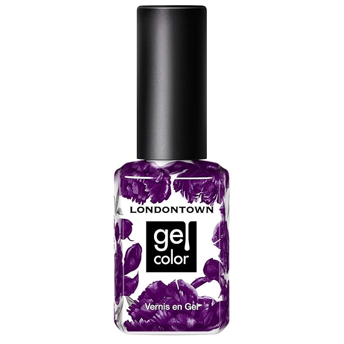 LONDONTOWN UV/LED Gel Nail Polish - Long Lasting, Chip Resistant High Shine Color - Glossy Deep Purple, Portobello Plum, 12ml/.40fl oz
