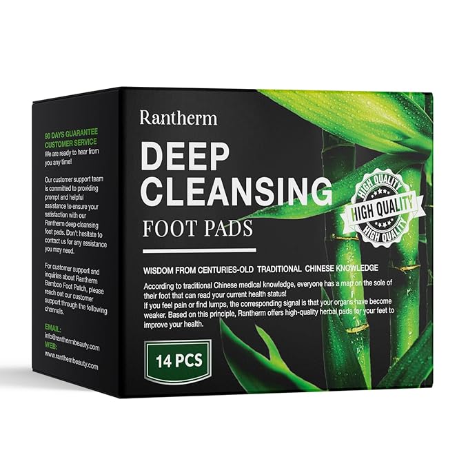 Foot Pads Patches for Deep Cleansing: Bamboo Wood Vinegar Ginger Feet Pads, 14 Packs