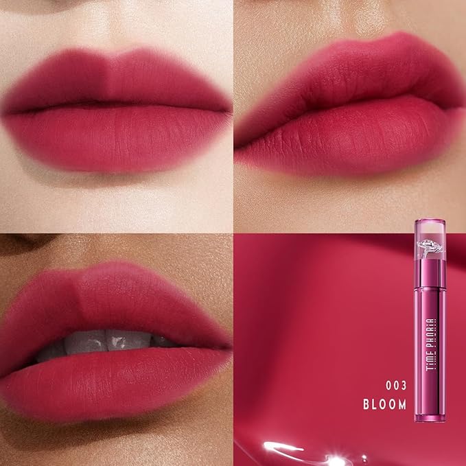 Altera Blurring Lip Tint 003 Bloom, Reddish Pink Glossy to Soft Matte Finish, Blur Lip Lines, Weightless No-Sticky Airy Velvet Texture, Vibrant Hydrating Long-Lasting Lip Makeup