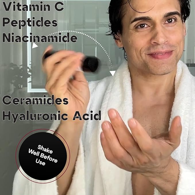 Man Labs Titan MAX Anti-Aging Peptides Serum for Face – Utra Potency Mens Peptide Serum Moisturizer – Skin Care Men – Face Serum Men – Anti Aging Serum – 10% Niacinamide, HA – All Skin Types–Unscented