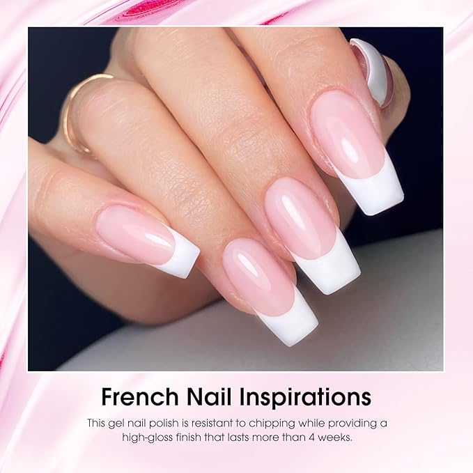 Venalisa Clear Pink Gel Polish - Translucent Nude Pink UV Gel Nail Polish for DIY Home Manicure and Salon Nail Art