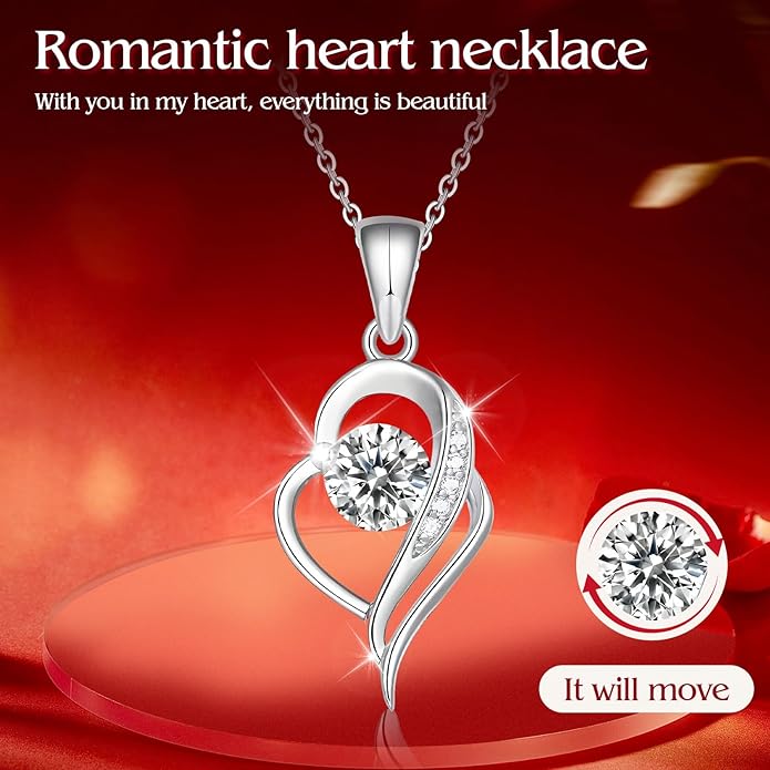 TIOEUSIV Valentines Day Gifts for Her,925 Sterling Silver Necklace for Women, Birthday Gifts for Wife Mom Grandma Girlfriend Sisters
