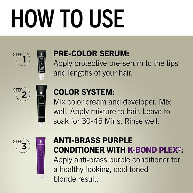 Schwarzkopf Keratin Blonde Hair Dye, 8.0 Medium Blonde, Professional Quality Permanent Hair Color, Bond Enforcing System, Pre-Color Serum & Purple Conditioner Included